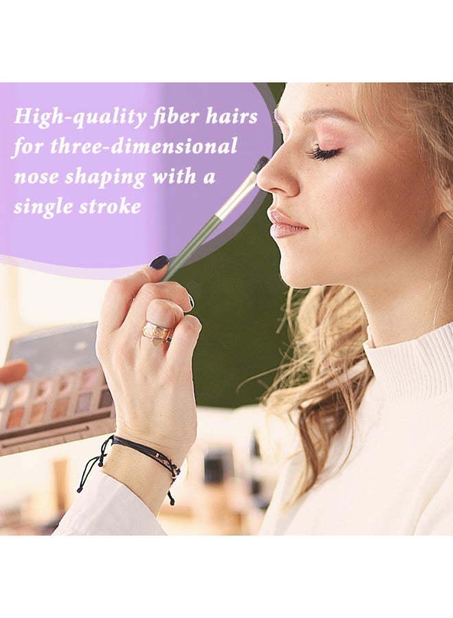 Peachjoy 2Pcs Nose Contour Angled Contour Brush, Half Fan-Shape Nose Shadow Brush, Soft Facial Fan Brush, Concealer, Under Eye Blush, Highlighter Brush for Blending Liquid Cream Powder Cosmetics - Image 5